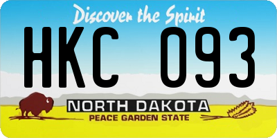 ND license plate HKC093