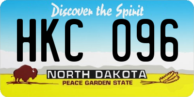 ND license plate HKC096