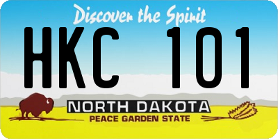 ND license plate HKC101