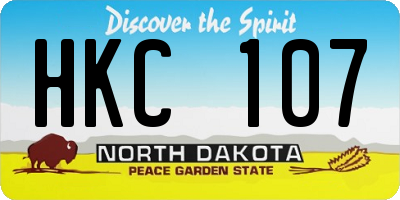 ND license plate HKC107