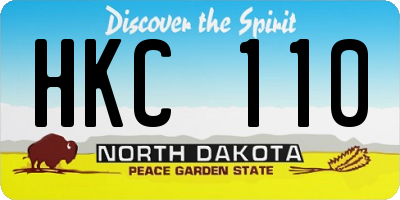 ND license plate HKC110