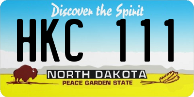 ND license plate HKC111