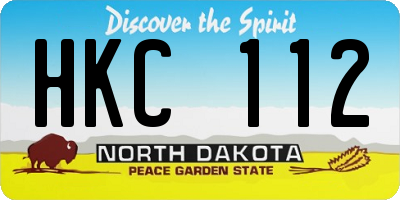 ND license plate HKC112