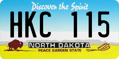 ND license plate HKC115