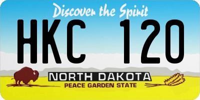 ND license plate HKC120
