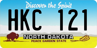 ND license plate HKC121