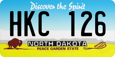 ND license plate HKC126
