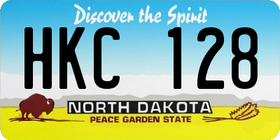 ND license plate HKC128