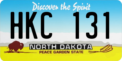 ND license plate HKC131