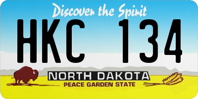 ND license plate HKC134