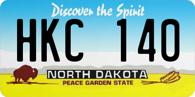 ND license plate HKC140