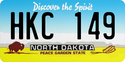 ND license plate HKC149