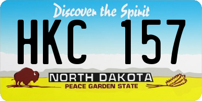 ND license plate HKC157