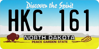 ND license plate HKC161