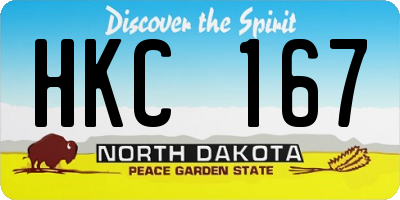 ND license plate HKC167