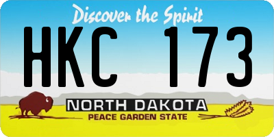 ND license plate HKC173