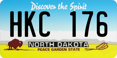 ND license plate HKC176