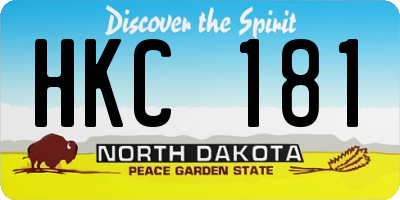 ND license plate HKC181