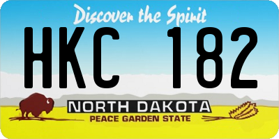 ND license plate HKC182