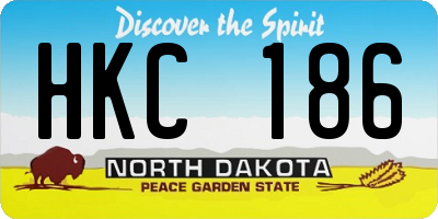 ND license plate HKC186