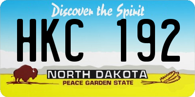 ND license plate HKC192