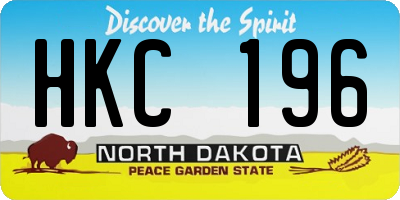 ND license plate HKC196
