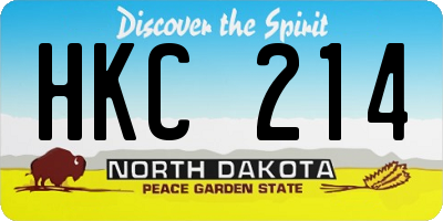 ND license plate HKC214