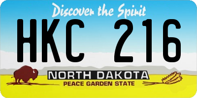 ND license plate HKC216