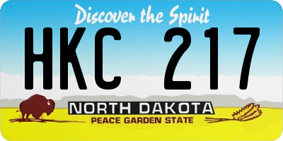 ND license plate HKC217