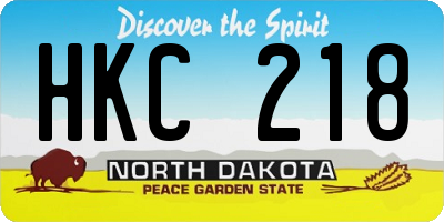 ND license plate HKC218