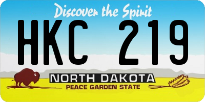 ND license plate HKC219