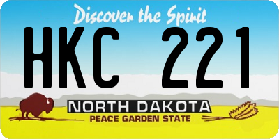 ND license plate HKC221