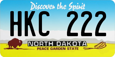 ND license plate HKC222