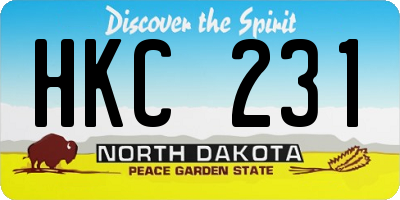 ND license plate HKC231