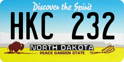 ND license plate HKC232