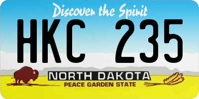 ND license plate HKC235
