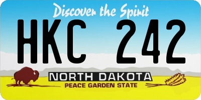 ND license plate HKC242