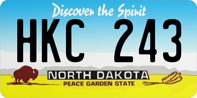 ND license plate HKC243