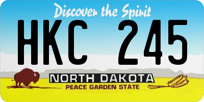 ND license plate HKC245