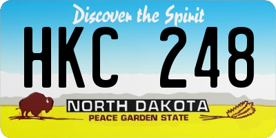 ND license plate HKC248