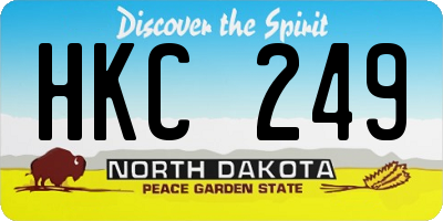 ND license plate HKC249