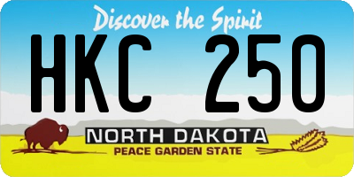 ND license plate HKC250