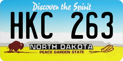 ND license plate HKC263