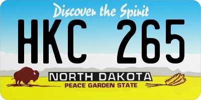 ND license plate HKC265