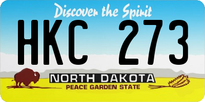 ND license plate HKC273