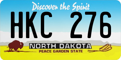 ND license plate HKC276