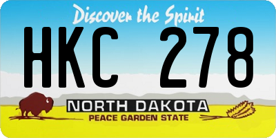 ND license plate HKC278