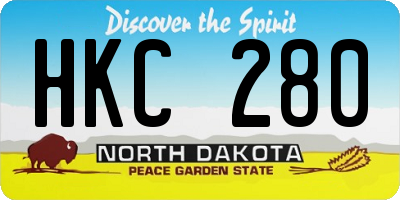ND license plate HKC280
