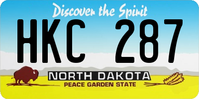 ND license plate HKC287