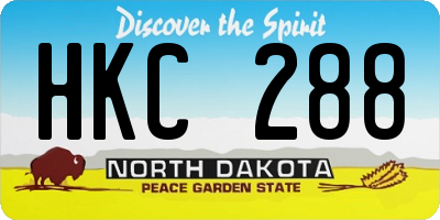 ND license plate HKC288